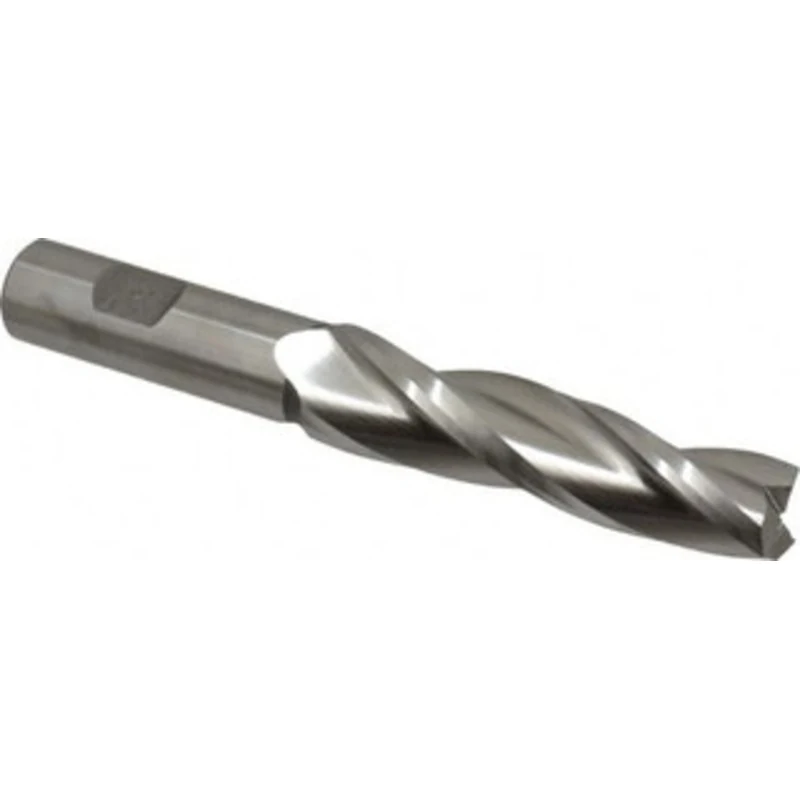 Made in USA 1 per Side 3/4 Small End Diam 3-1/4 LOC 3-Flute High Speed Steel Tapered Square End Mill Uncoated, 3/4 Sh...